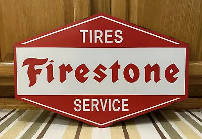 Firestone Tire Service Sign Gas Oil Garage Tools Parts Vintage Style Wall Decor • $45