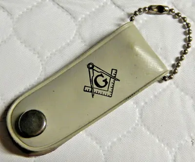 Mason/Masonic Key Chain Pocket Tool W/ Gray Vinyl Cover ~2.5 X1  USA Vintage • $19.99