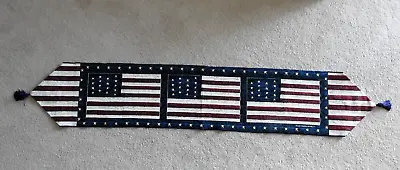 American Flag Stars & Stripes Colonial 72  Tapestry Table Runner Warren Kimble • $14.95