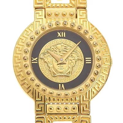 VERSACE Medusa Watches 7009018 Gold/black GoldDial Plated Gold Quartz Anal... • $847
