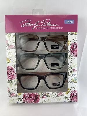 Marilyn Monroe 3-PACK Premium Reading Glasses Readers +2.50 NEW • $29.99