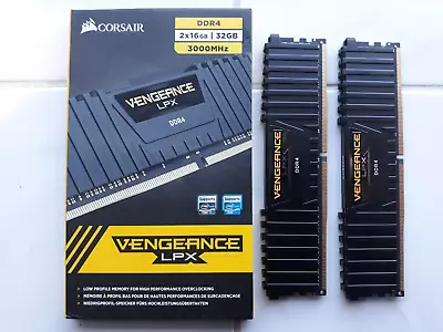Corsair Vengeance LPX DDR4 (2x16GB) DRAM 3000MHz C16 Memory CMK32GX4M2D3000C16 • £65