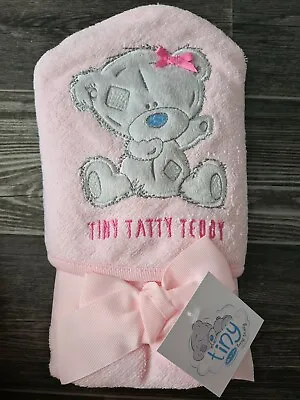 Bnwt Tiny Tatty Teddy Me To You Baby Pink Hooded Towel Baby Shower Gift Twins • £13.99
