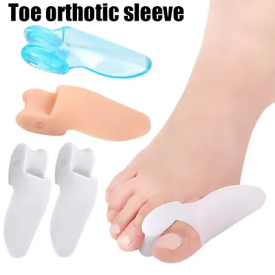 1 Pair Silicone Gel Bunion Toe Corrector Orthotics Straightener Separator Pain □ • $2.55