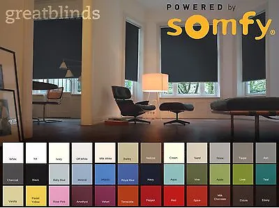 £118 • Buy Somfy Electric Blackout Roller Blinds With Remote Control - Fast Delivery