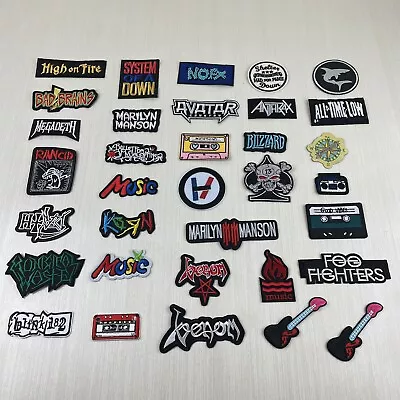 Random Lot Of 34 Patches Iron On Sew On Music Punk Metal Rock • $69.95