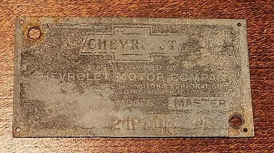 1934 CHEVY 1-1/2 Ton TRUCK DATA PLATE SERIAL NUMBER ID TAG VIN • $94.99