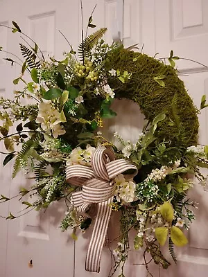 Every Day Year Round Moss Covered Angel Vine Wreath • $189