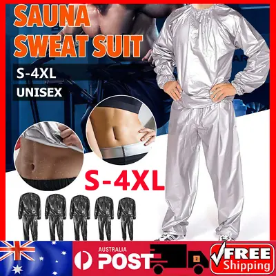 $20.54 • Buy Heavy Duty Sweat Sauna Suit Fitness Loss Weight Exercise Training Gym Tracksuit