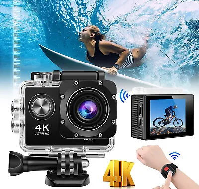 4K Action Camera Waterproof WIFI Sports Camera Underwater Camera Video Recorder • $31.96