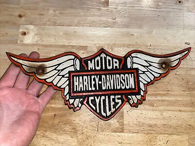 Harley Davidson Plaque Sign Motorcycle Cast Iron Patina Indian Triumph Collector • $59.69