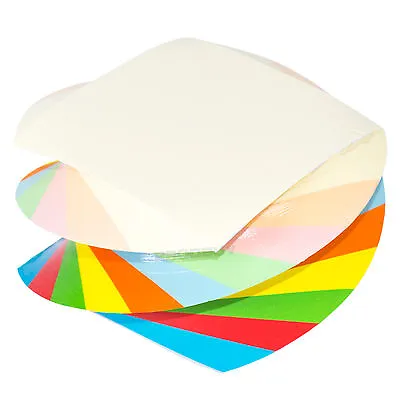 Spiral Rainbow Non-Sticky Note Cube 500 Square Paper Memo Notes 3.2  X 3.2  Pad • £8.50