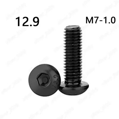 M7 Hex Socket Bolts Button Head Screws Black 12.9 Steel Length 12 - 60mm • $16.11