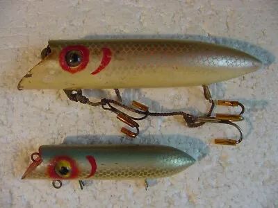 2 Diff. Vintage Martin Fish Lure Co. Salmon Plugs 4&6  Light Blue Herring Scale • $19.99