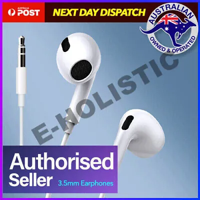 3.5mm Stereo Wired Earphones Headphones Headset Bass With Mic For IPhone AUX • $8.95