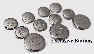 Silver Metal Blazer Buttons Set - Rampant Lion  • $19.99