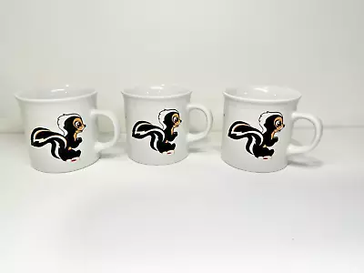 Mini Ceramic Coffee Cups Mugs Skunks Made In China ZasusMenagerie Set 3 • $14.99