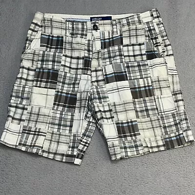 American Eagle Outfitters Shorts Men's 36 Plaid Patchwork Madras Flat Front Logo • $11.70