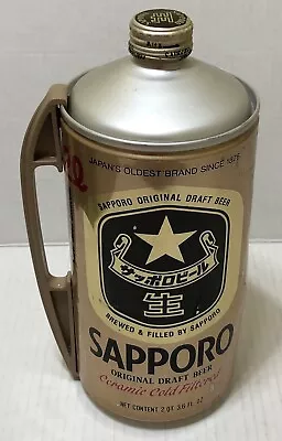 Vintage SAPPORO Draft Beer HUGE Cone Top Can - 2 Liters - Over 2 Quarts • $25