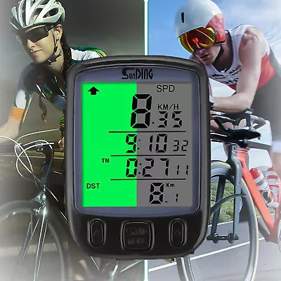 Wireless LCD Digital Cycle Bike Computer Bicycle Waterproof Speedometer Odometer • $12.99