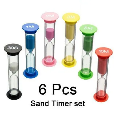 6x Transparent Timer Sandtimer SET-30 Second 1/2/3/5/10Minutes Sand Hourglass* • $9.89