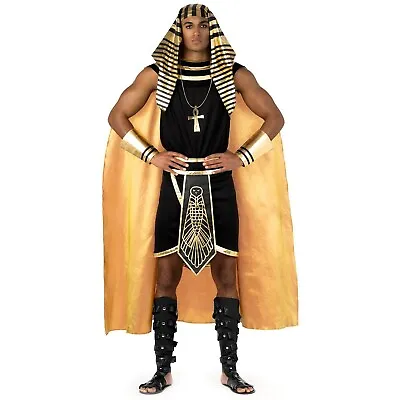 Deluxe Men`s Pharaoh Costume Adult Egyptian King Halloween Fancy Dress M - XXL • £29.99