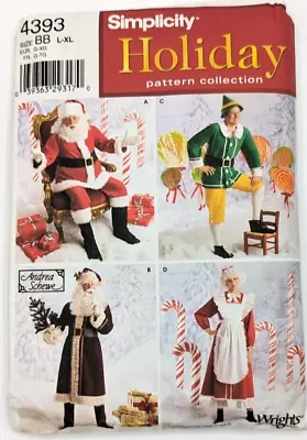 Simplicity Holiday Pattern Collection 4393 Santa Mrs Clause And ELF Costumes Sew • $9.74