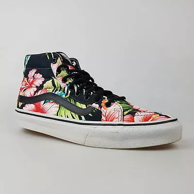 VANS Sz W 9.5 / M 8 US Shoes Floral Mid Skate Casual Canvas | 3+ Extra 10% Off • $48.99