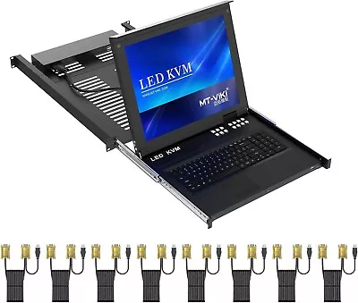 MT-Viki 8 Port Rack KVM Switch VGA With LCD Monitor Console • $499.95