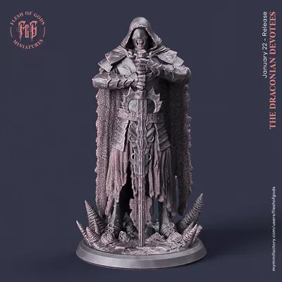 Demon Knight Fighter Miniature 28mm 32mm Dungeon Dragons D&D RPG • $11.99