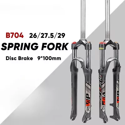 26/27.5/29inch Travel 100mm MTB Bicycle Air Suspension Front Fork Spring Fork QR • $346