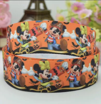 7/8” Mickey Mouse Halloween Grosgrain Ribbon BTY • $2.25