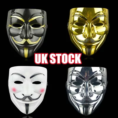 Anonymous Mask V For Vendetta Costume Halloween Guy Fawkes Party Accessories BZ • £5.18