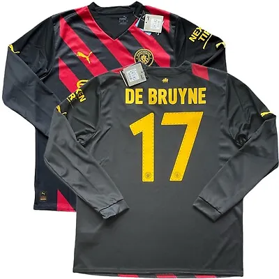 2022/23 Manchester City UCL Away Jersey #17 De Bruyne XL Puma Long Sleeve NEW • $160