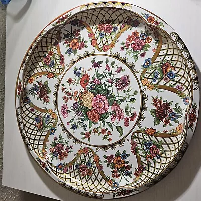 Vintage Daher Decorated Ware 11101  Floral Tin Tray 16” England • $15