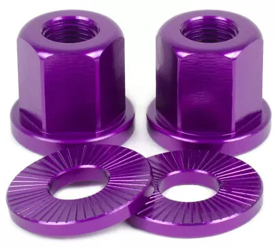 2 X SHADOW CONSPIRACY BMX AXLE NUTS WASHERS 3/8 SUBROSA GT HARO SE PURPLE NEW • $14.39