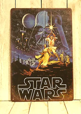 Star Wars Tin Sign Metal Movie Poster Vintage Style Home Theater Room Cinema XZ • $10.97