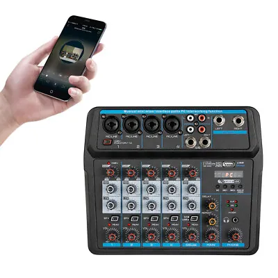 $57.95 • Buy 6 Channel Audio Mixer Amplifier DJ Bluetooth Studio Console Sound Mixer Device