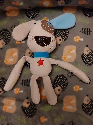 LOLLIPOP LANE DOG SOFT TOY Plush Comforter Baby Toy Blue Collar • £20