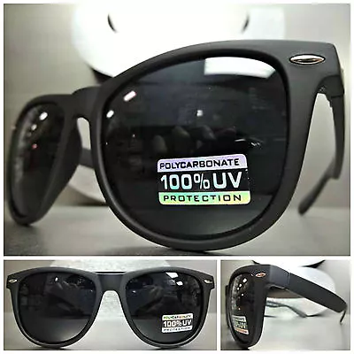 CLASSIC VINTAGE 80's RETRO Style SUN GLASSES Matte Black Frame Super Dark Lens • $13.99