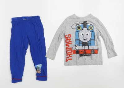 £5 • Buy TESCO  Boys Grey Solid Cotton  Lounge Set Size 2-3 Years   - Thomas & Friends 