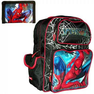 Backpack 16  + Wallet Marvel Hero SPIDER MAN Boy NWT • $18.95