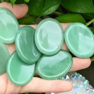 Green Aventurine Palm Worry Stone Anxiety Relief Smooth Polished Pocket Stone • $8.90