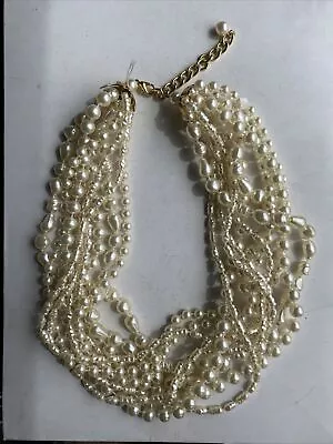 Vintage White Multi Strand Pearl Necklace • $11.70