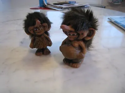 Pair Vintage NyForm Trolls Troll Figurine Norway - #18 #15 4  Tall • $29.99