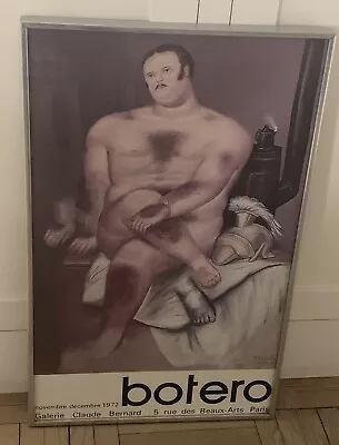 Fernando Botero Original Poster Galerie Claude Bernard Paris Framed 1972 • $195