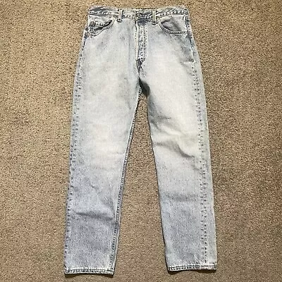 Vintage Levis 501 Jeans Womens 32x32 Blue Light Wash Button Fly Denim USA 90s • $54.95