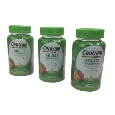 LOT OF 3 Centrum Multigummies Adult Supplement Assorted Fruit 110ct Ea Exp 12/24 • $24.99