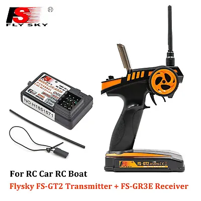 Flysky FS-GT2 2.4G 2CH Radio Model Remote Control RC Transmitter&Receiver Z4L7 • $31.95