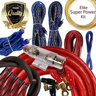 Complete 5 Channels 2000W 4 Gauge Amplifier Installation Wiring Kit Amp PK2 Red • $36.99